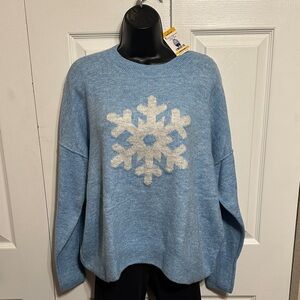 NWT Vince Camuto Blue Snowflake Sweater - Women’s Medium